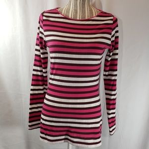 G.H. Bass & Co. Lon sleeve T-shirt Pink Brown White